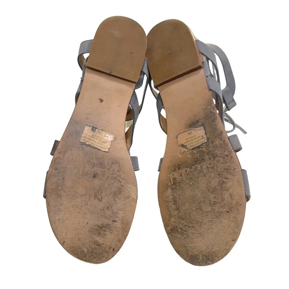 Splendid Lace Up Caged Gladiator Sandals Grey SZ 8